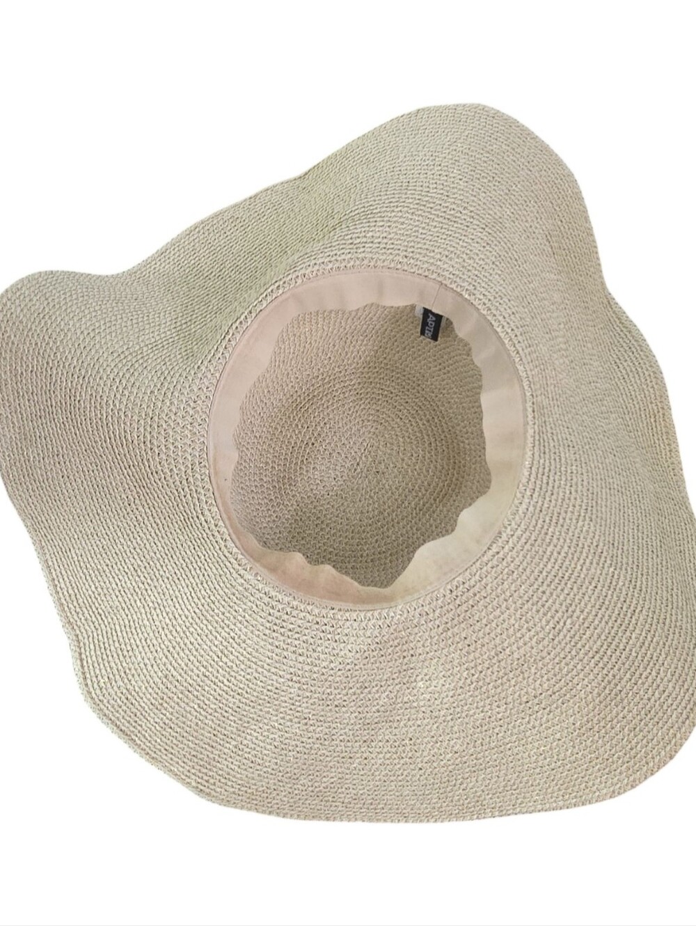 Apt. 9 Women's Wide Brim Straw Hat - Natural Beige Travel Packable Foldable - Picture 6 of 8